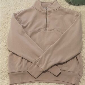 Brandy Melville Pink Quarter-Zip Fleece Pullover